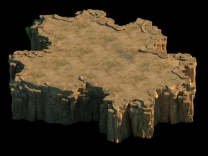 3d with the pixel - the cliff 02 Modèle 3D