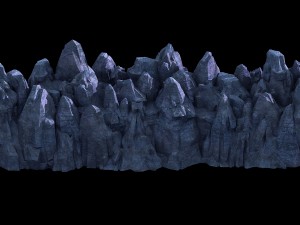 3d illustration - cliff stones 02 3D Model