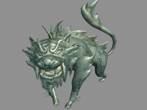 gang indoor - feng shui matrix - white tiger stone 3D 모델