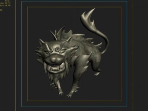 gang indoor - feng shui matrix - white tiger stone Model 3D