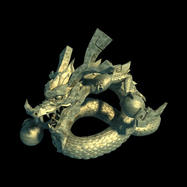 gang interior - feng shui array - dragon stone statue 3D Model .c4d .max .obj .3ds .fbx .stl .blend 