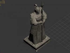 beijing city royal sculpture - town gate god 1 3D Model