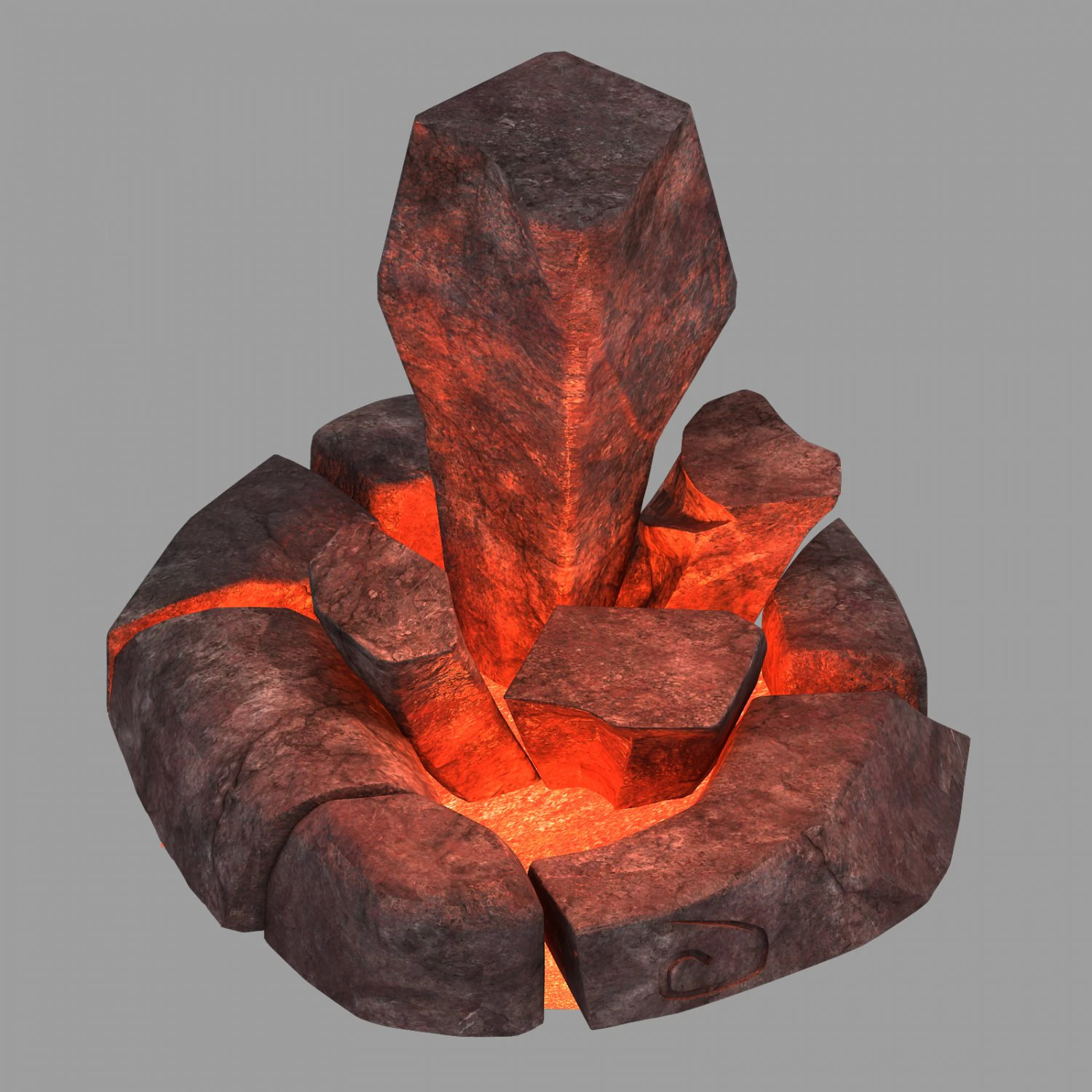 not zhoushan - volcano - magma mouth 01 3D Model .c4d .max .obj .3ds .fbx .stl .blend 