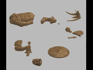 quebrado - escultura de soldado 03 Modelo 3D