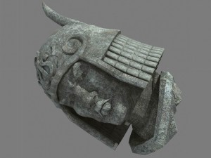 broken soldier statue - stone rubble 02 3Dモデル