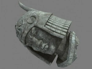 розбита статуя солдата - кам'яні уламки 02 3D Модель