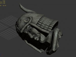 broken soldier statue - stone rubble 02 3D Model