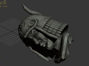 broken soldier statue - stone rubble 02 3D Model