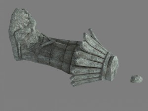 broken soldier statue - stone rubble 05 3D Model