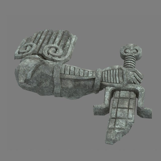 broken soldier statue - stone rubble 06 Modelo 3D .c4d .max .obj .3ds .fbx .stl .blend 