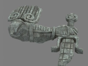 broken soldier statue - stone rubble 06 Modelo 3D