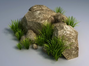 bushes - crushed stone 06 Modello 3D