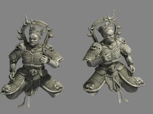 zen - est&aacute;tuas de pedra do altar 02 Modelo 3D