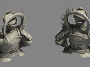 zen - altar stone statues 02 3D Model