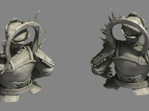zen - altar stone statues 02 3D Model