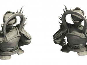 zen - altar stone statues 02 3D Model
