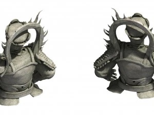 zen - altar stone statues 02 3D Model