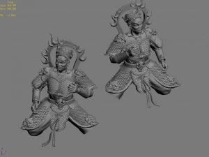 zen - altar stone statues 02 3D Model