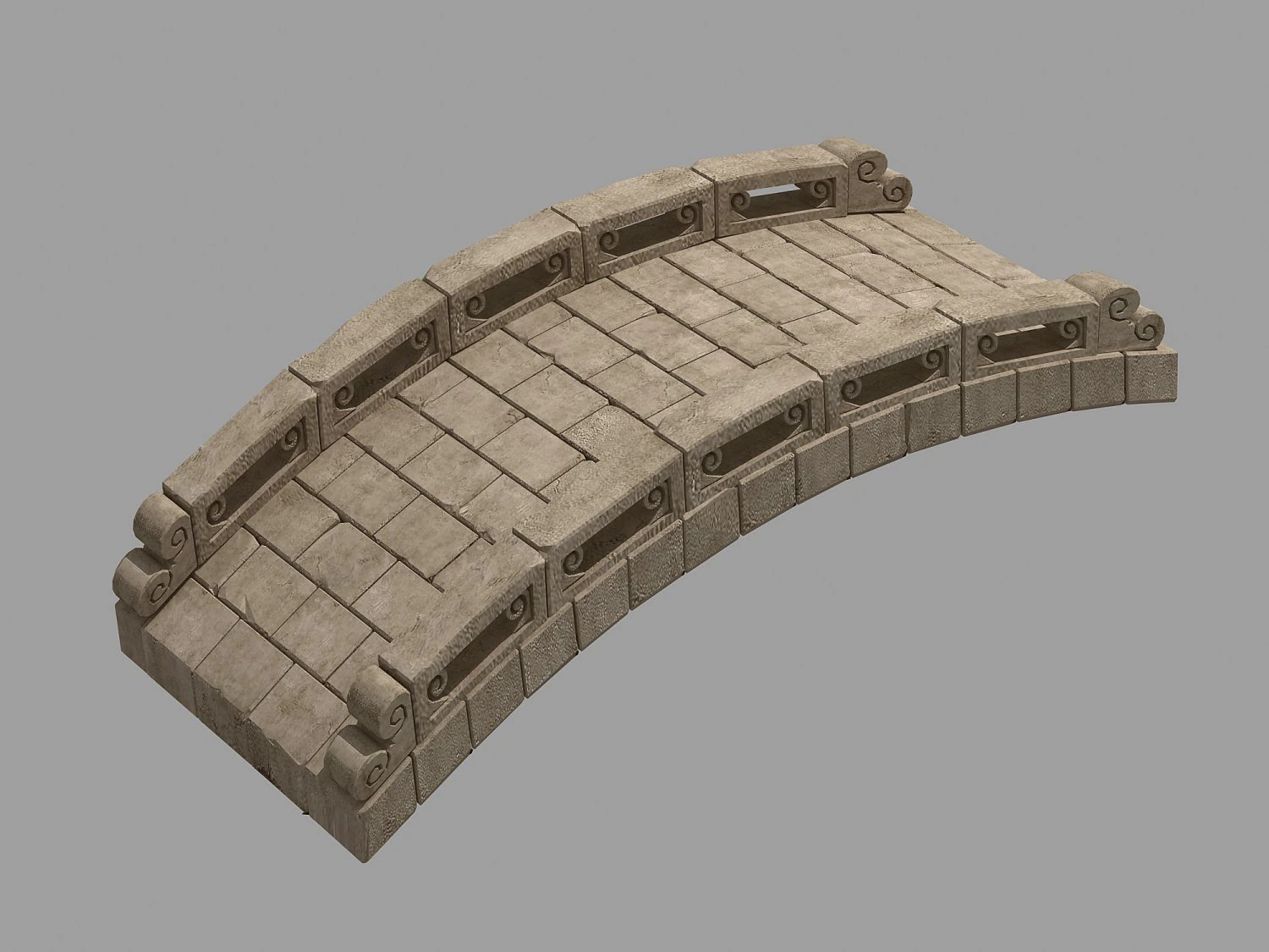 city - stone bridge 65 3D Model .c4d .max .obj .3ds .fbx .stl .blend