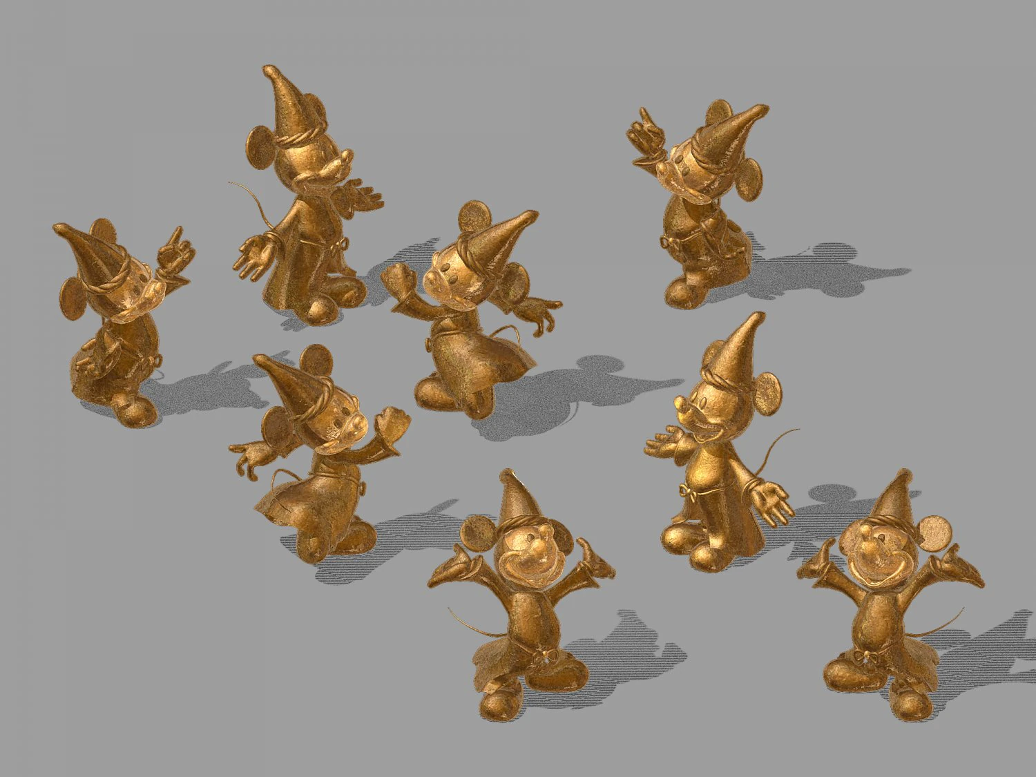 disney - mickey statue 03 3D Model .c4d .max .obj .3ds .fbx .stl .blend 