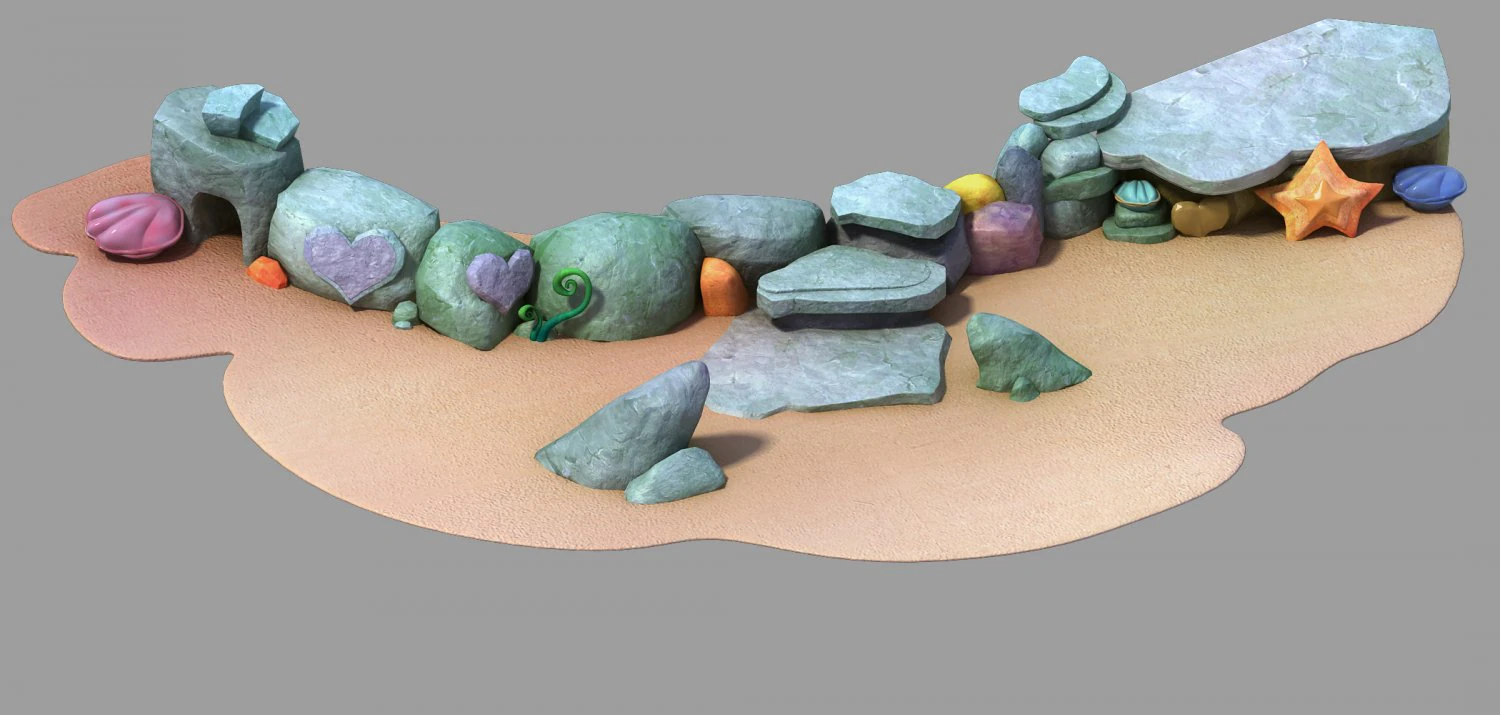 disney - seaside stones 01 3D Model .c4d .max .obj .3ds .fbx .stl .blend 