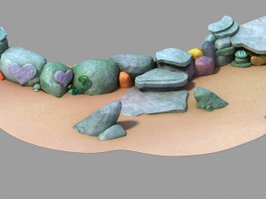 disney - seaside stones 01 3D Модель