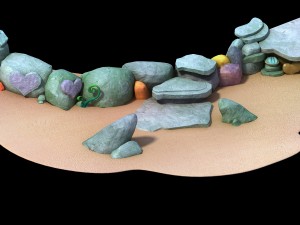 disney - seaside stones 01 3D Model