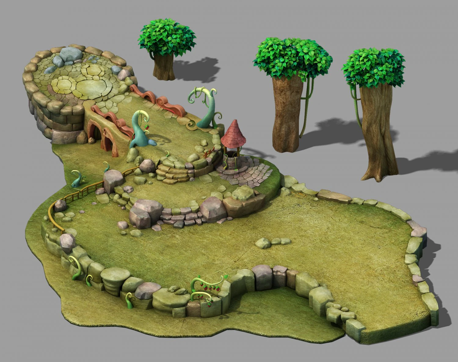 disney main city - ground 03 3D Model .c4d .max .obj .3ds .fbx .stl .blend