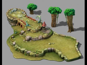 disney main city - ground 03 Modello 3D