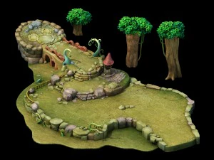 disney main city - ground 03 3D Model