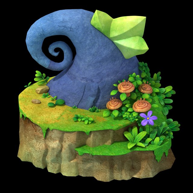 disney main city - deformed stone 02 Model 3D .c4d .max .obj .3ds .fbx .stl .blend