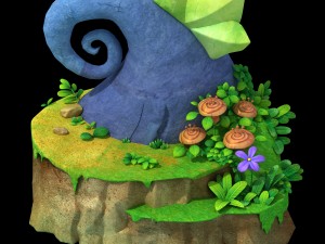 disney main city - deformed stone 02 Modello 3D
