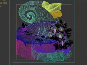 disney main city - deformed stone 02 Model 3D