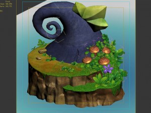 disney main city - deformed stone 02 Model 3D