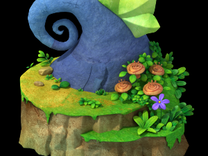 disney main city - deformed stone 02 Model 3D