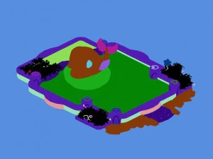 disney main city - geyser pool 03 3D Model