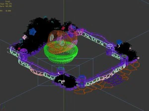 disney main city - geyser pool 03 3D Model