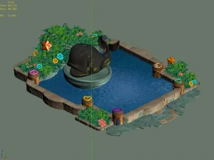 disney main city - geyser pool 03 3D Model
