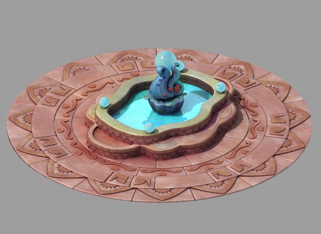 disney main city - fountain 02 Modelo 3D .c4d .max .obj .3ds .fbx .stl .blend 