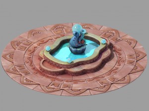 disney main city - fountain 02 Modello 3D