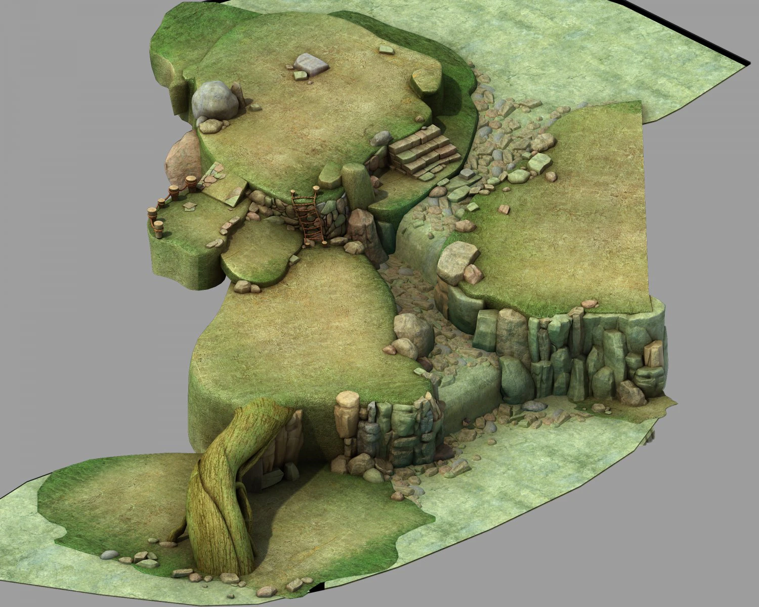 disney main city - cliff 03 3D Model .c4d .max .obj .3ds .fbx .stl .blend