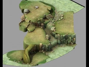 disney main city - cliff 03 3D Model
