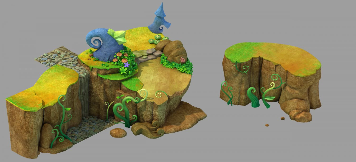 disney main city - cliffs 02 3D Model .c4d .max .obj .3ds .fbx .stl .blend