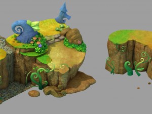 disney main city - cliffs 02 Modello 3D