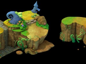 disney main city - cliffs 02 3Dモデル
