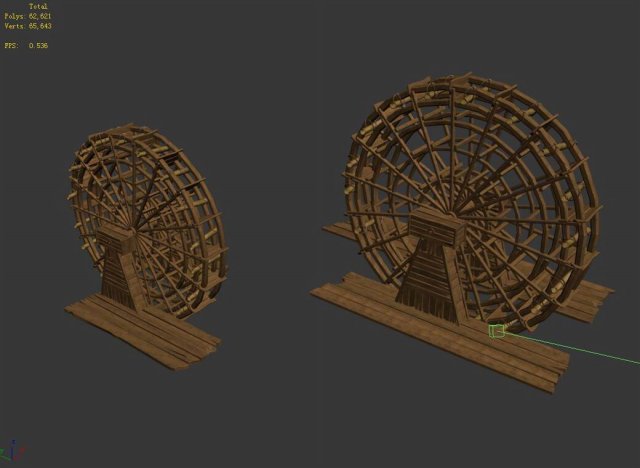 tool building - waterwheel 32 3D 모델 .c4d .max .obj .3ds .fbx .stl .blend 