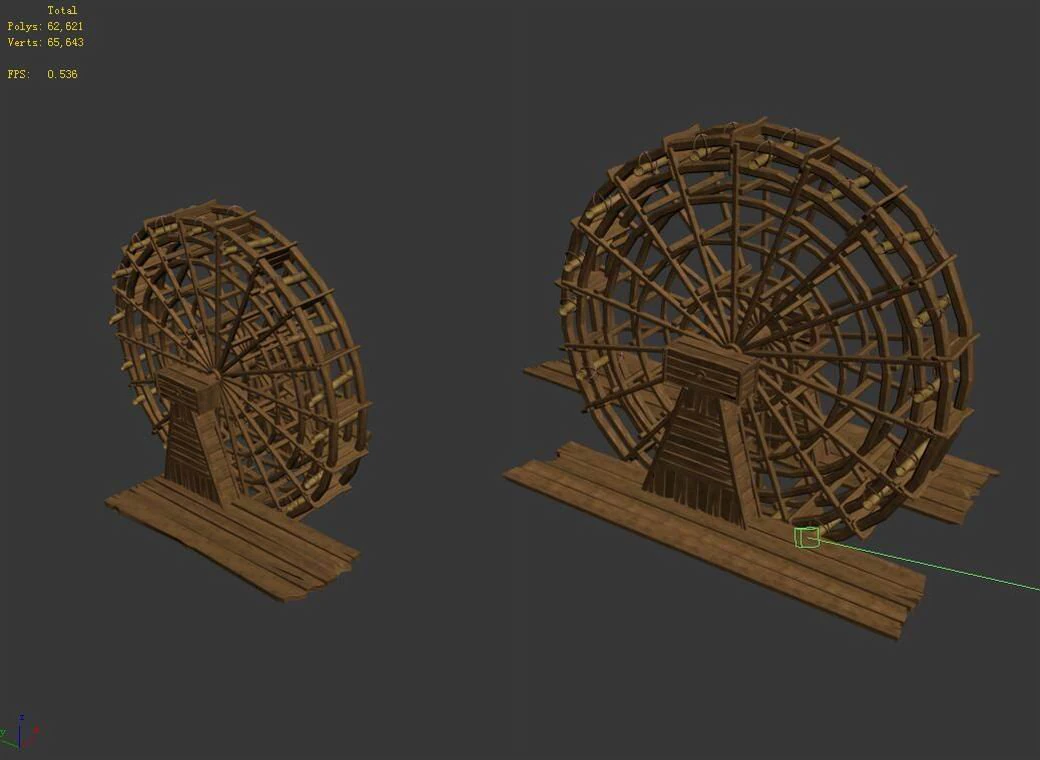 tool building - waterwheel 32 3D Model .c4d .max .obj .3ds .fbx .stl .blend