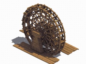 tool building - waterwheel 32 3D 모델