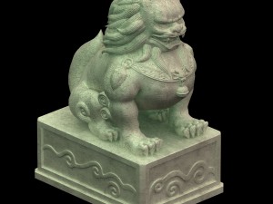 han dynasty - dato stone lion Model 3D