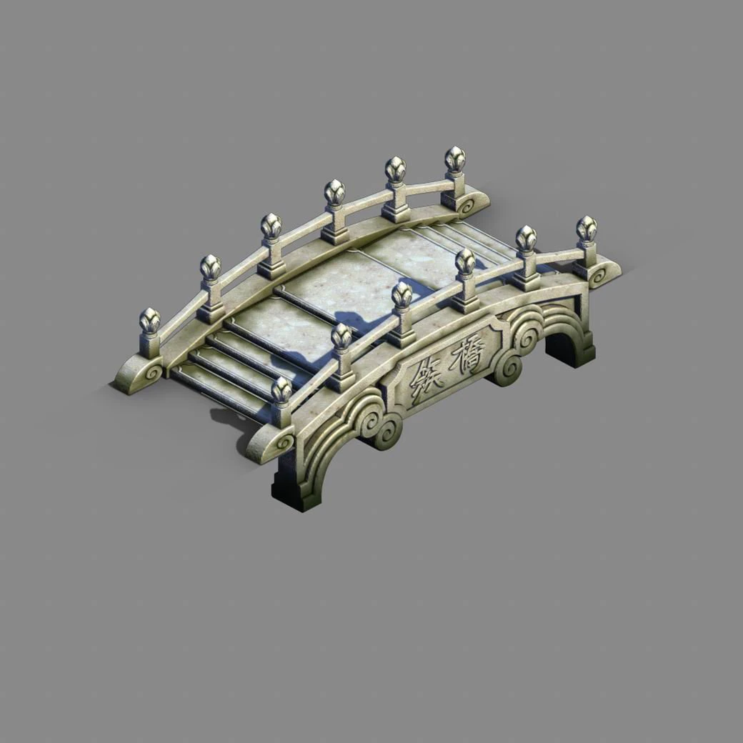 river yang city - bridge -01 3D Model .c4d .max .obj .3ds .fbx .stl .blend 